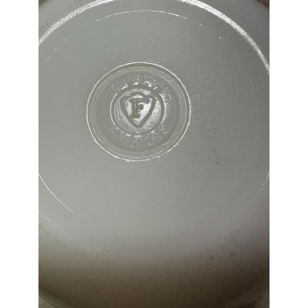 Vintage Federal Glass Co. Apple Blossom Ovenware Painted White Milk Glass 8" - Picture 5 of 7